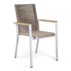 Udendørs stol i aluminium, sæde og ryglæn i reb - Detalje Viadurini