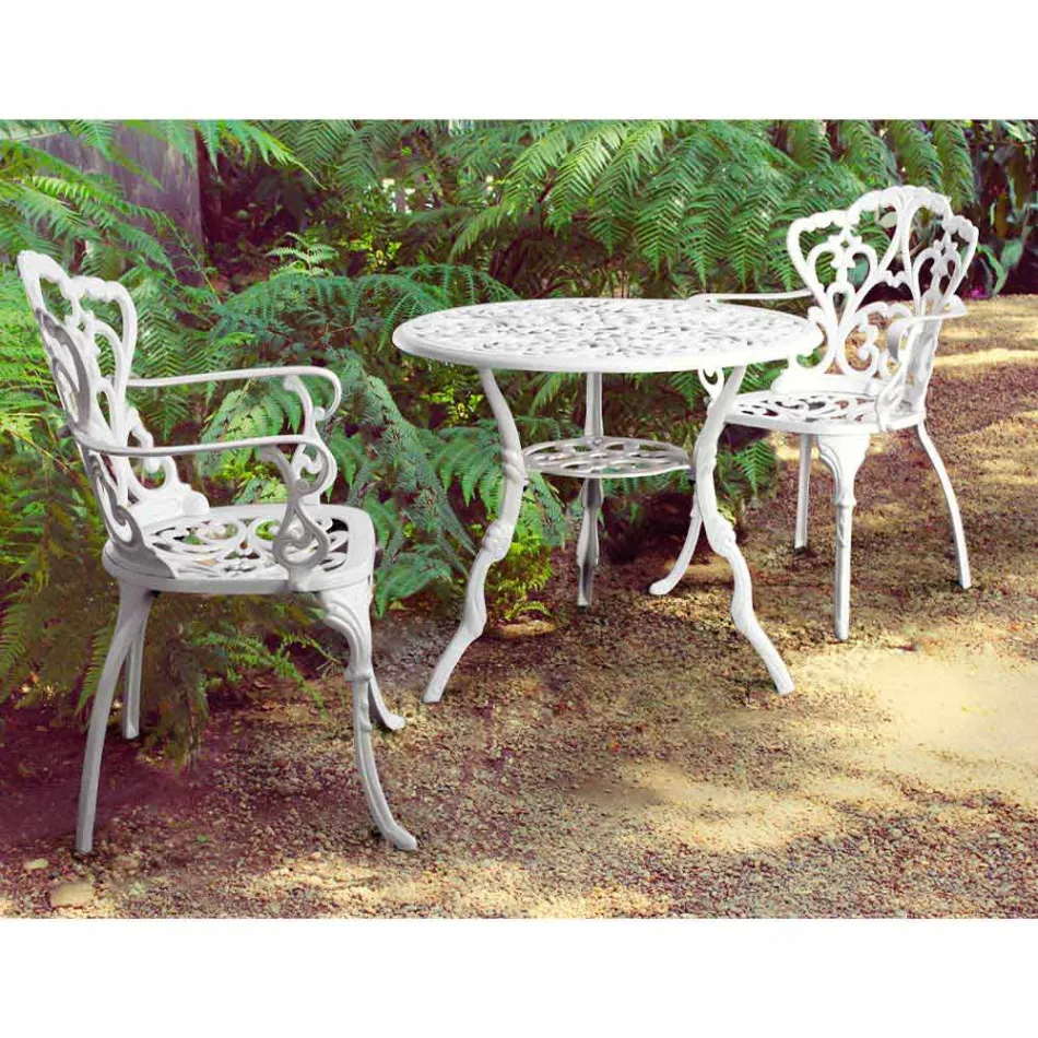 Udendørs stol i matfinishlakeret aluminium, 2 stykker - Casiro Viadurini