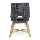Udendørs stol i reb og stof med teakbase, Homemotion 2 stykker - Lesya Viadurini