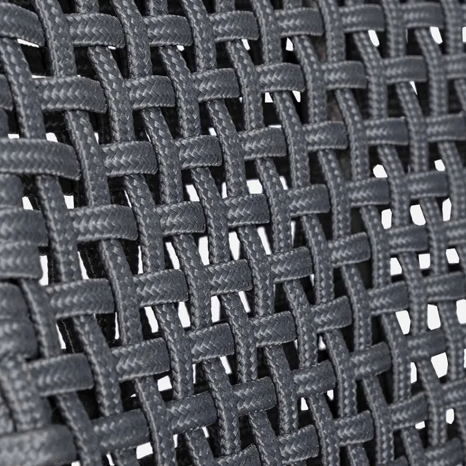 Udendørs stol i reb og stof med teakbase, Homemotion 2 stykker - Lesya Viadurini