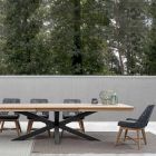 Udendørs stol i reb og stof med teakbase, Homemotion 2 stykker - Lesya Viadurini