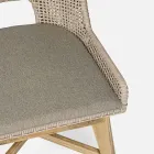 Udendørs stol i reb og stof med teakbase, Homemotion 2 stykker - Lesya Viadurini