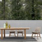 Udendørs stol i reb og stof med teakbase, Homemotion 2 stykker - Lesya Viadurini