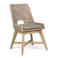Udendørs stol i reb og stof med teakbase, Homemotion 2 stykker - Lesya