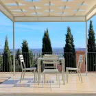 Udendørs stol i perlehvid malet jern fremstillet i Italien 4 stykker - Bernie Viadurini