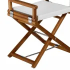 Udendørs stol i naturligt træ eller sort og genlukkeligt designstof - Suzana Viadurini