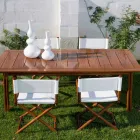 Udendørs stol i naturligt træ eller sort og genlukkeligt designstof - Suzana Viadurini