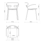 Udendørs stol i metal og polyurethan Fremstillet i Italien, 2 stk - Trosa Viadurini