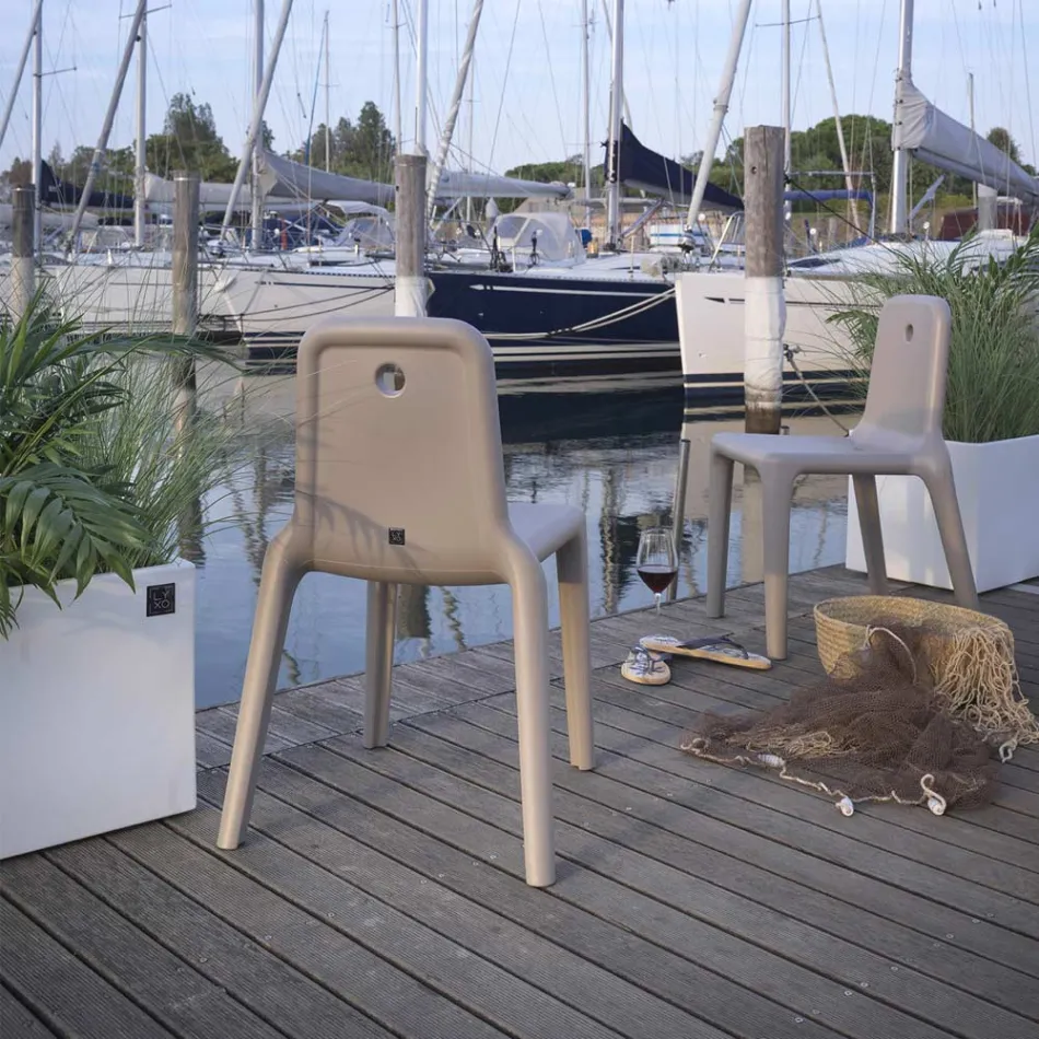 Udendørs stol i polyethylen 7 farver Made in Italy 2 stk - Ronnie Viadurini