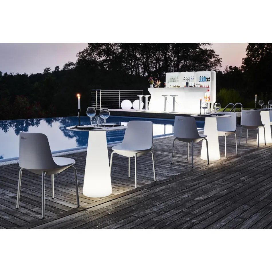 Udendørs stol i polyethylen og aluminium Fremstillet i Italien 2 dele - Rizia Viadurini