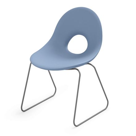 Udendørs stol i polyethylen og jernbase Lavet i Italien 2 stk - Ashley Viadurini
