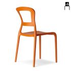 Technopolymer udendørs stol lavet i Italien 6 stykker - Piperita Viadurini