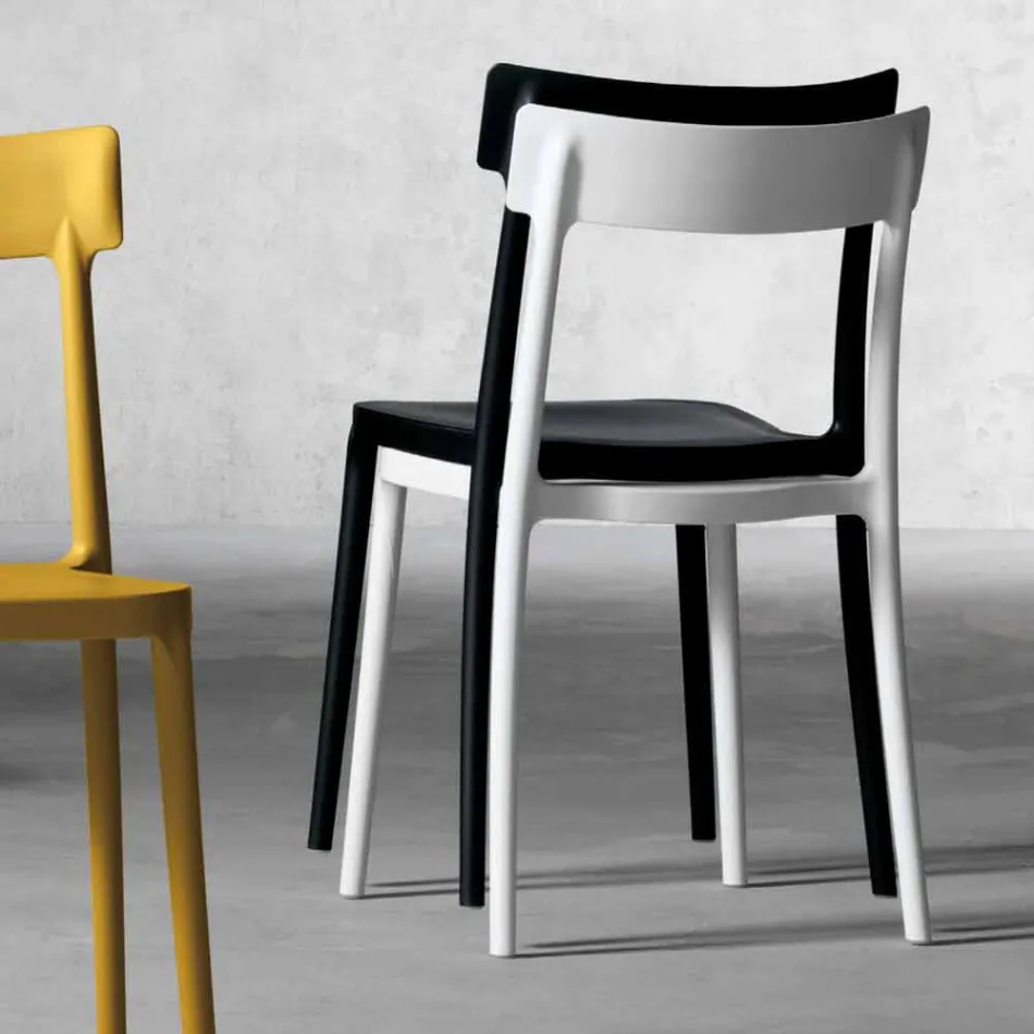 Udendørs / indendørs design stol lavet af polypropylen lavet i Italien Peia Viadurini