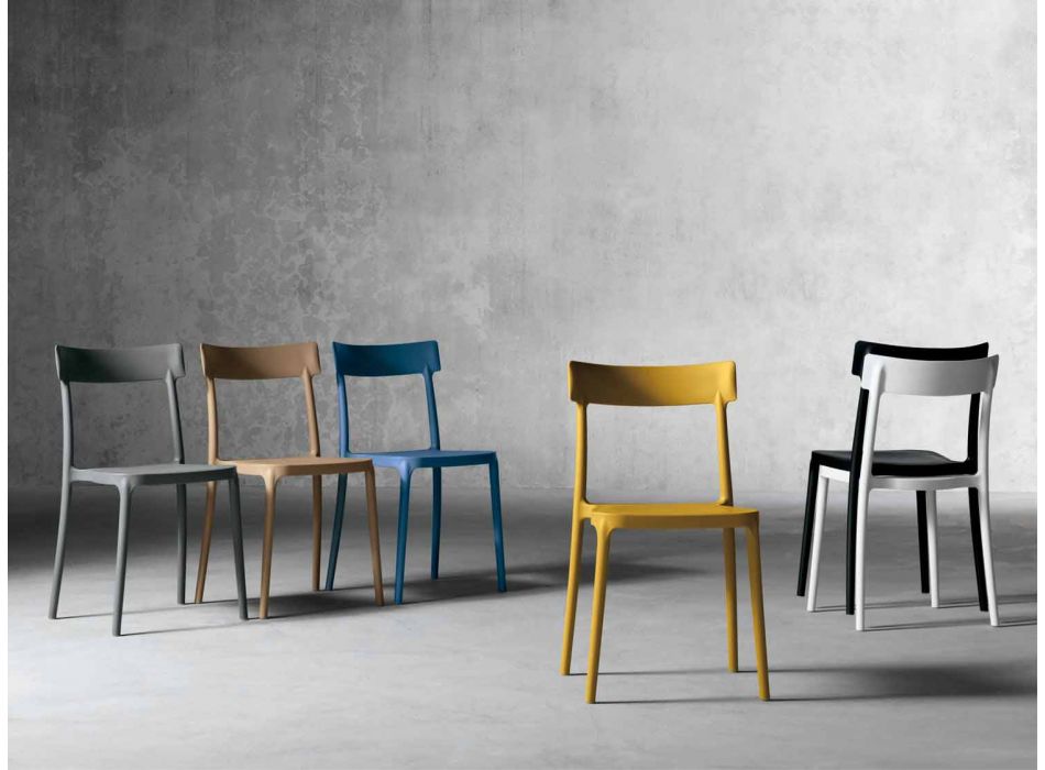 Udendørs / indendørs design stol lavet af polypropylen lavet i Italien Peia Viadurini