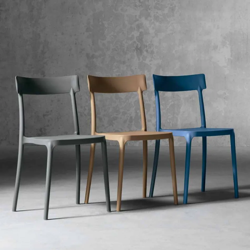 Udendørs / indendørs design stol lavet af polypropylen lavet i Italien Peia Viadurini