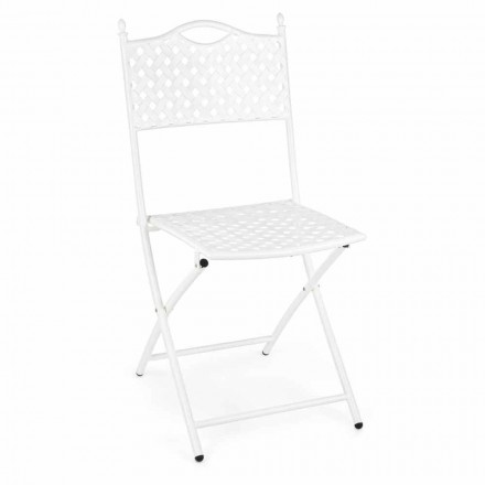 Sammenklappelig udendørs stol i hvid stål mat finish, 2 stykker - Corma Viadurini