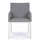 Udendørs stol betrukket med stof med aluminiumsben, 4 stykker - Nia Viadurini