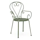 Havestol med armlæn Shabby Chic design i stål - fortryllelse Viadurini