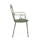 Havestol med armlæn Shabby Chic design i stål - fortryllelse Viadurini