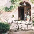 Havestol med armlæn Shabby Chic design i stål - fortryllelse Viadurini