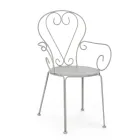 Havestol med armlæn Shabby Chic design i stål - fortryllelse Viadurini