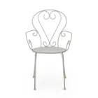 Havestol med armlæn Shabby Chic design i stål - fortryllelse Viadurini