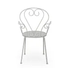 Havestol med armlæn Shabby Chic design i stål - fortryllelse Viadurini