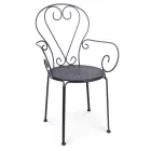 Havestol med armlæn Shabby Chic design i stål - fortryllelse Viadurini