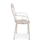 Havestol med armlæn Shabby Chic design i stål - fortryllelse Viadurini