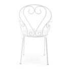 Havestol med armlæn Shabby Chic design i stål - fortryllelse Viadurini