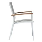 Stabelbar havestol i hvid aluminium med armlæn - Lyonel Viadurini