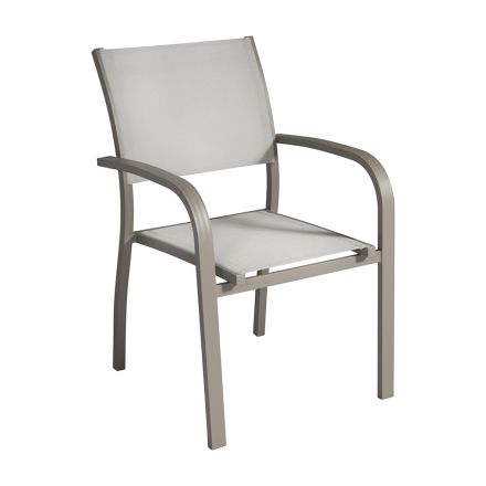 Stabelbar havestol i aluminium med designarmlæn - Gontran Viadurini