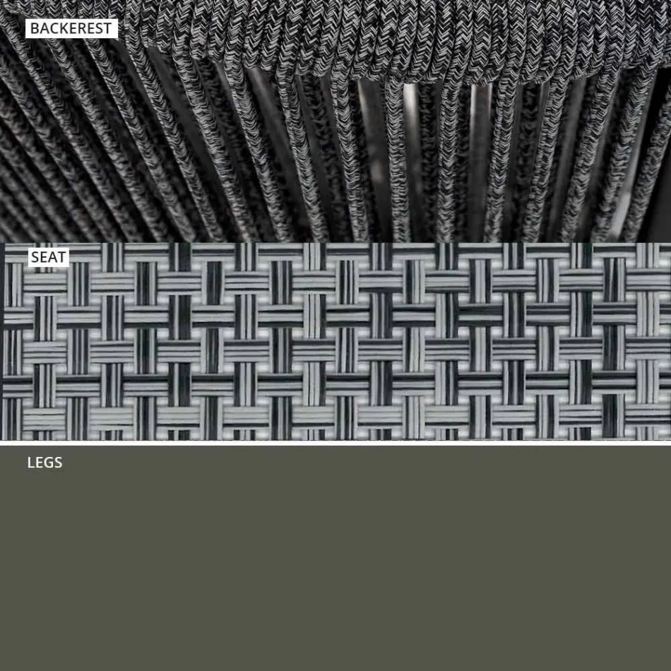 Stabelbar havestol i aluminium og teknisk stof - Smart af Varaschin Viadurini