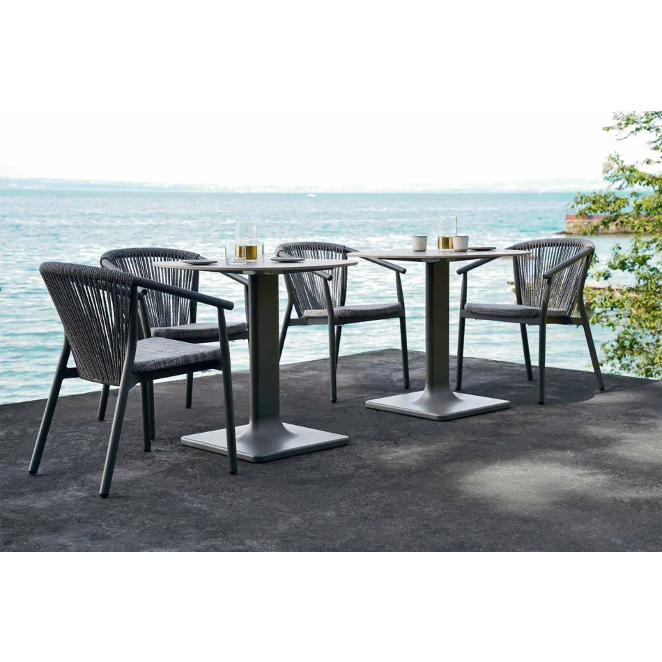 Stabelbar havestol i aluminium og teknisk stof - Smart af Varaschin Viadurini