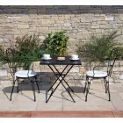 Havestol i sortmalet jern med stabelbar struktur - Nacim Viadurini