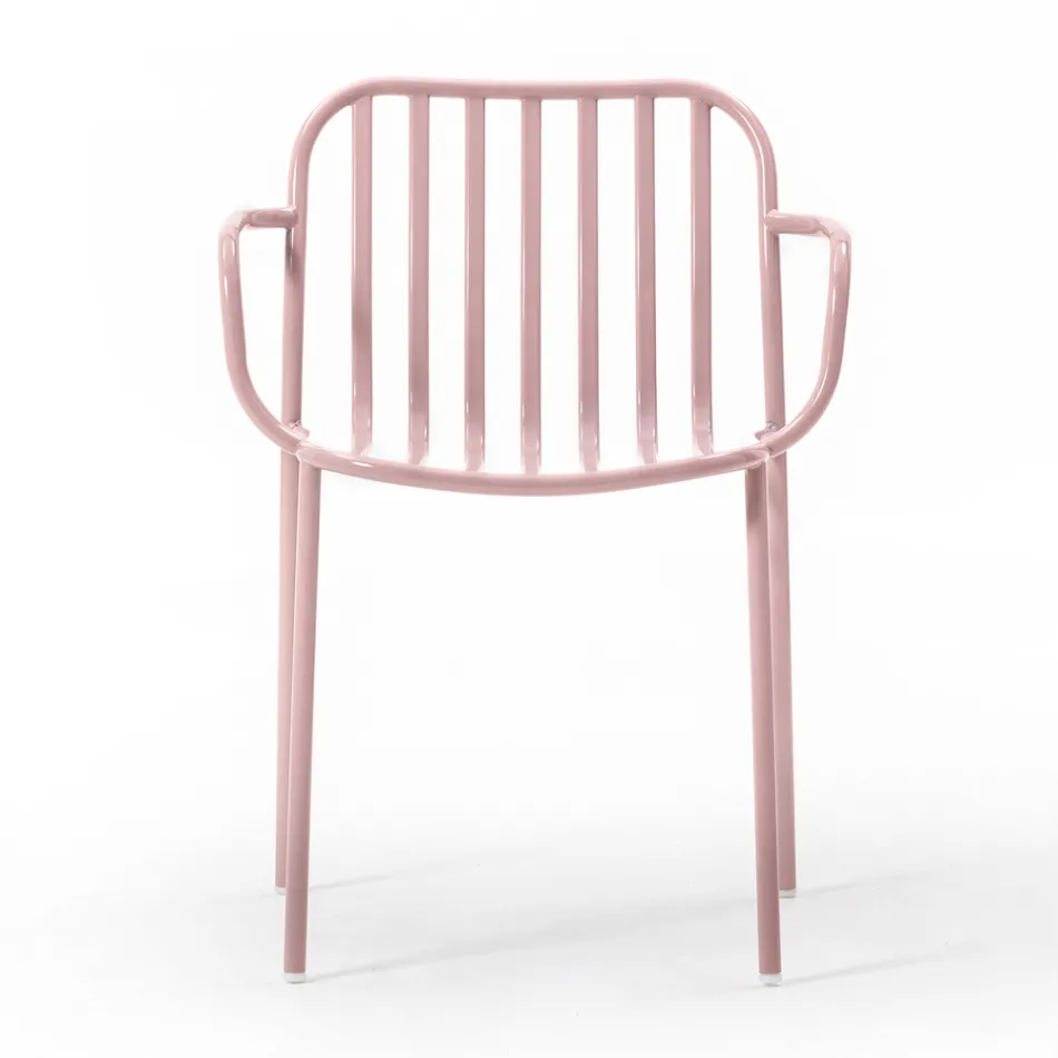 Metal havestol med armlæn Made in Italy 2 stykker - Simpelthen Viadurini