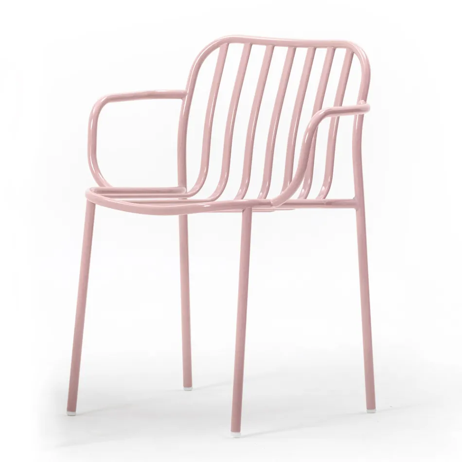 Metalhavestol med armlæn Made in Italy 2 stk - Simpelthen Viadurini