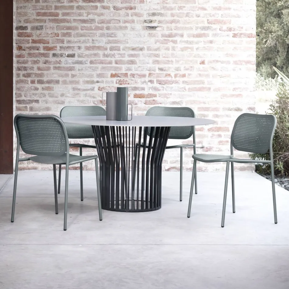 Havestol i malet metal Made in Italy 2 stk - Synergi Viadurini