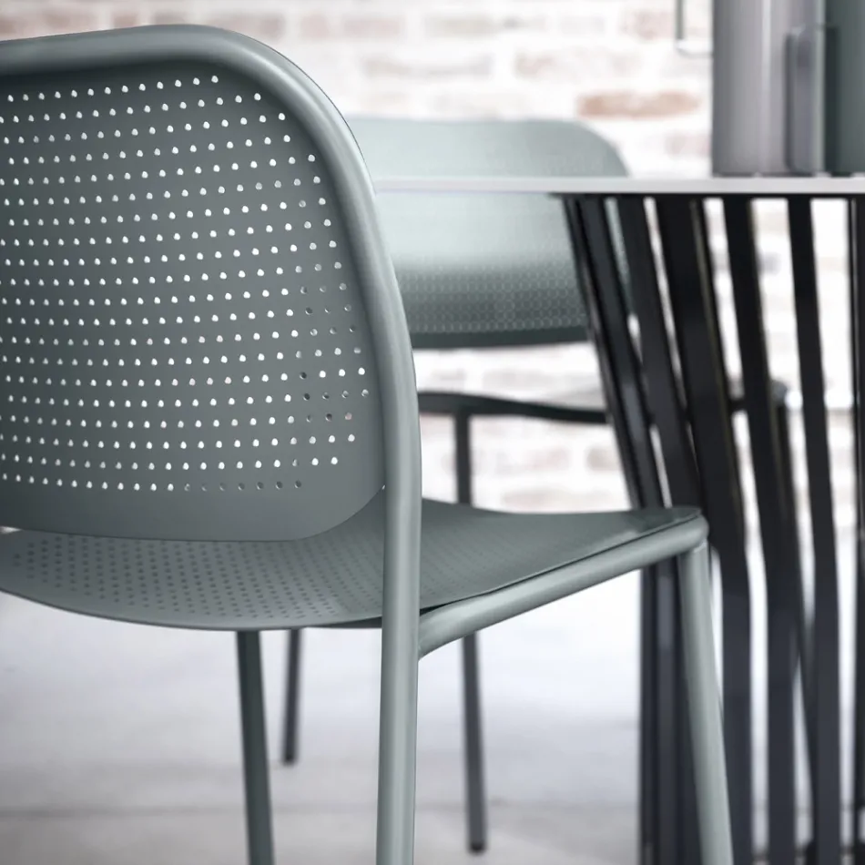 Havestol i malet metal Made in Italy 2 stk - Synergi Viadurini