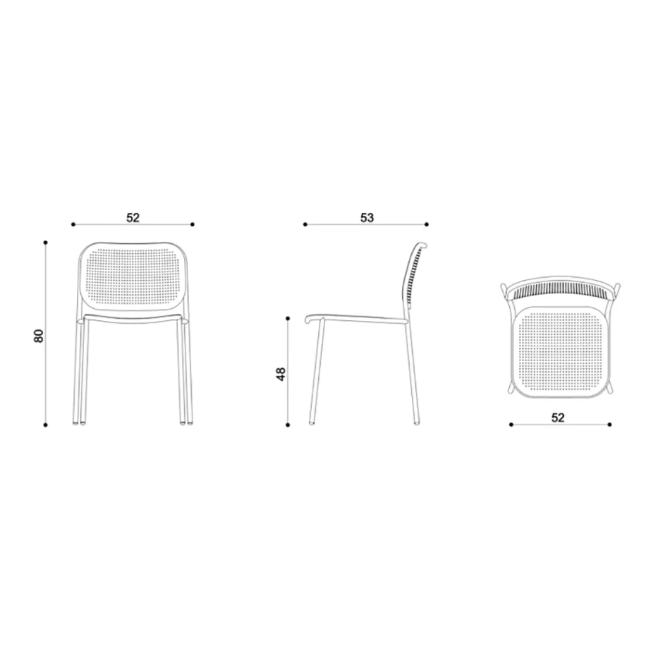Havestol i malet metal Made in Italy 2 stk - Synergi Viadurini