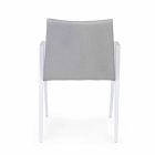 Moderne havestol med armlæn i hvid aluminiumsfølelse - Liliana Viadurini