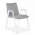 Moderne havestol med armlæn i hvid aluminiumsfølelse - Liliana