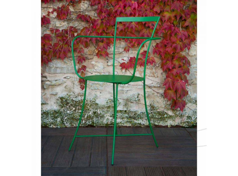 Moderne havestol i farvet lakeret stål fremstillet i Italien - Edda Viadurini