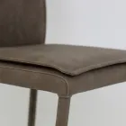 Indendørs stol med højt ryglæn i kunstlæder Fremstillet i Italien - Cleto Viadurini