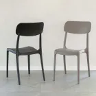 Indendørs og udendørs stabelbar stol i polypropylen i forskellige farver - Garima Viadurini