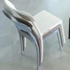 Indendørs og udendørs stabelbar stol i polypropylen i forskellige farver - Garima Viadurini