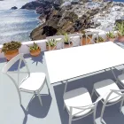 Indendørs og udendørs stabelbar stol i forstærket harpiks med glasfiber - Naira Viadurini