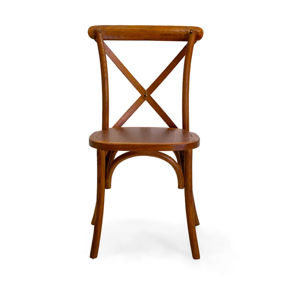 Stabelbar indendørs stol i elmetræ - Barriera Viadurini
