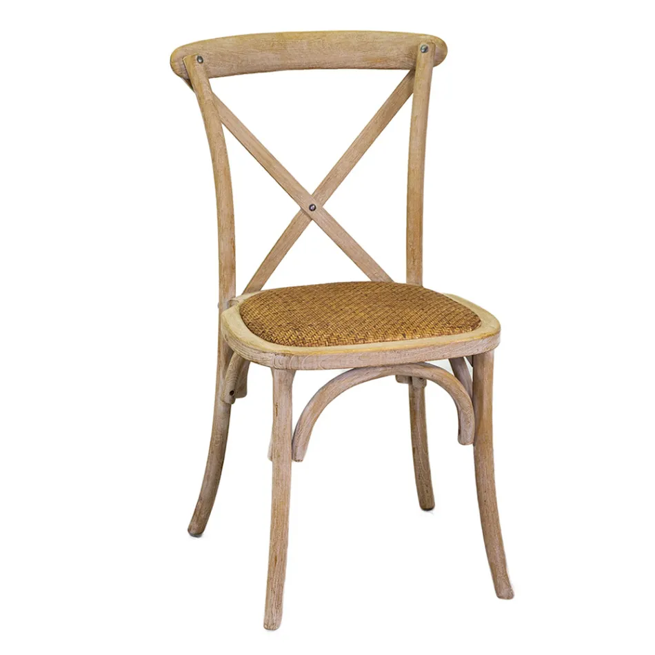 Stabelbar indendørs stol i elmetræ - Barriera Viadurini