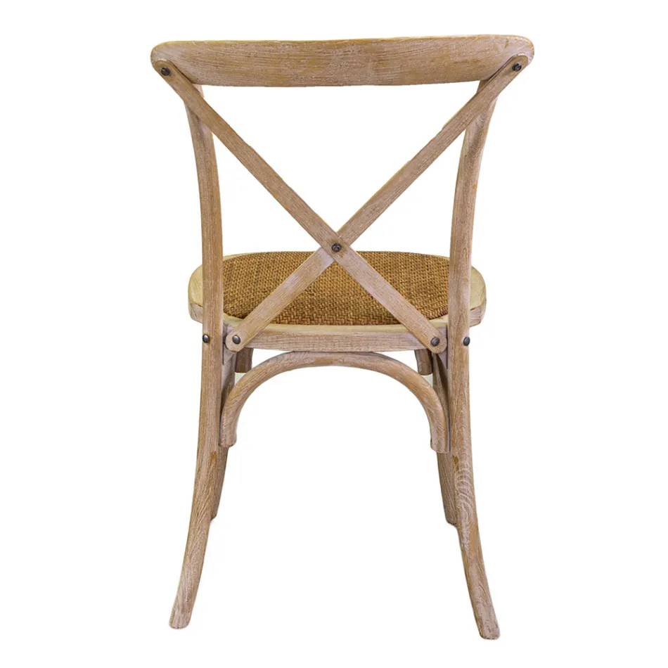 Stabelbar indendørs stol i elmetræ - Barriera Viadurini